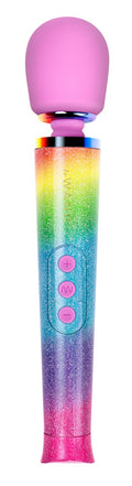 le Wand Massagestaaf regenboog glitter - Roze