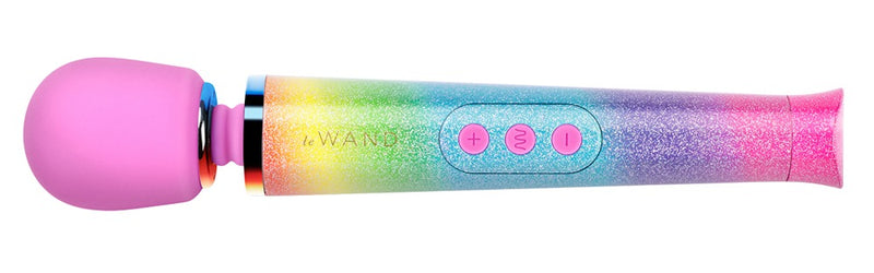 le Wand Massagestaaf regenboog glitter - Roze