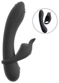 Couples Choice Dubbelvibrator met afneembare cockring - Zwart