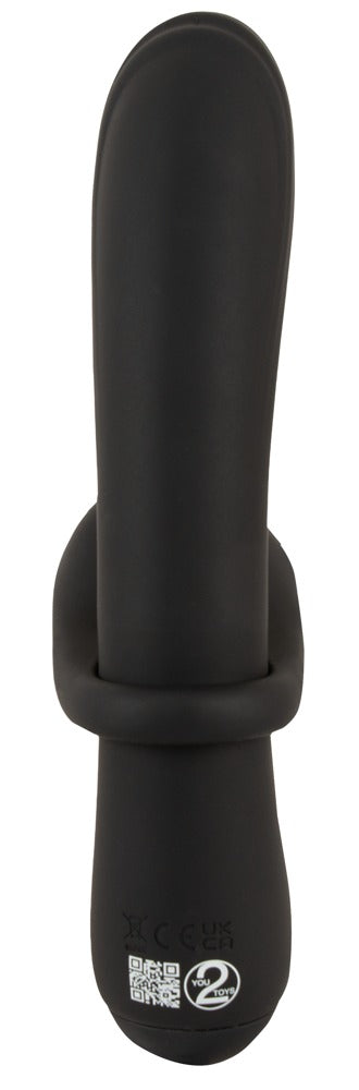 Couples Choice Dubbelvibrator met afneembare cockring - Zwart