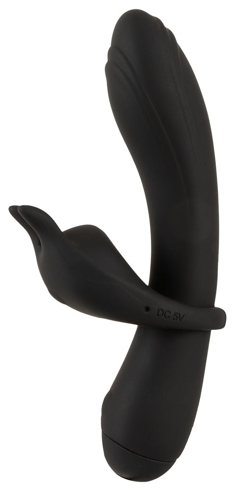 Couples Choice Dubbelvibrator met afneembare cockring - Zwart - Couples Choice - SKU: 54080910000