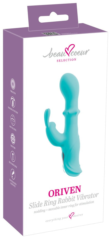beau coeur beau cœur Schuifring konijn vibrator - Turquoise