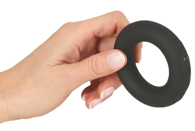 Rebel brede vibro-penisring met 10 standen - Zwart