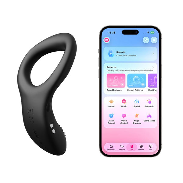 Lovense Diamo vibratoring - Zwart - Lovense - SKU: 54087680000