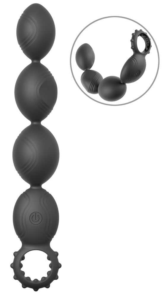 ANOS Flexibele anal beads met 4 XL-kralen - Zwart