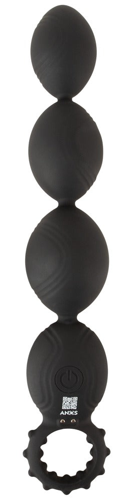 ANOS Flexibele anal beads met 4 XL-kralen - Zwart