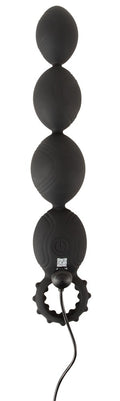 ANOS Flexibele anal beads met 4 XL-kralen - Zwart
