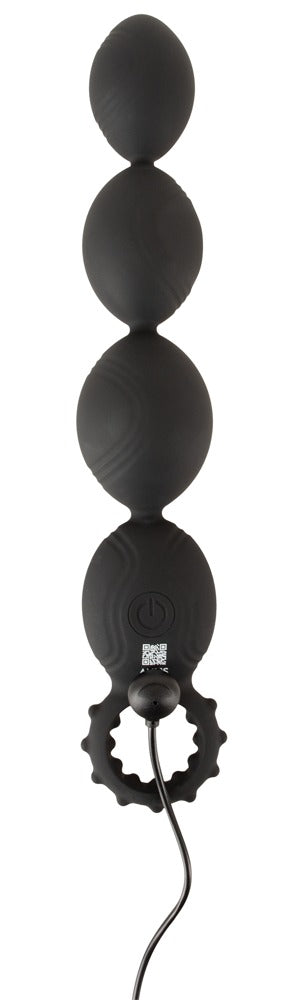 ANOS Flexibele anal beads met 4 XL-kralen - Zwart