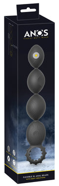 ANOS Flexibele anal beads met 4 XL-kralen - Zwart