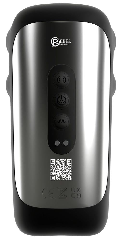 Rebel pulserende masturbator met armen - Zwart - Rebel - SKU: 54091010000