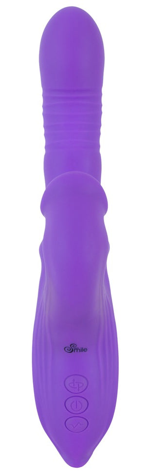 Sweet Smile Thrusting Vibrator met ring - Paars
