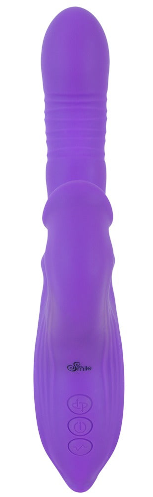 Sweet Smile Thrusting Vibrator met ring - Paars