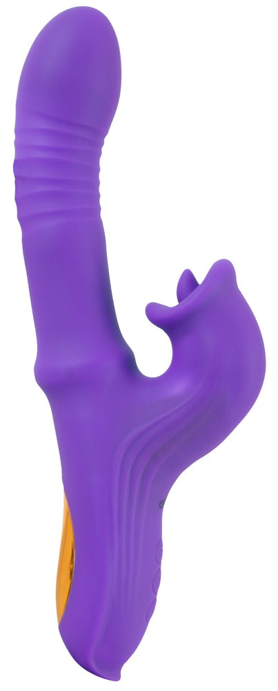 Sweet Smile Thrusting Vibrator met ring - Paars