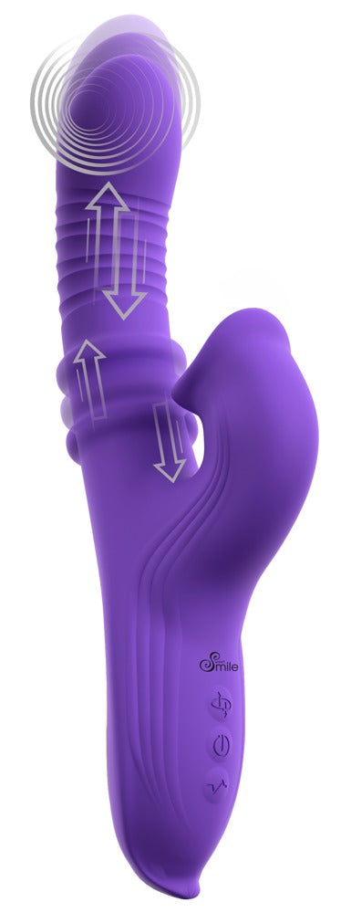 Sweet Smile Thrusting Vibrator met ring - Paars - Sweet Smile - SKU: 54092330000