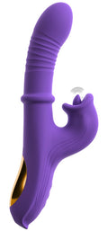 Sweet Smile Thrusting Vibrator met ring - Paars