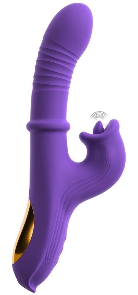 Sweet Smile Thrusting Vibrator met ring - Paars
