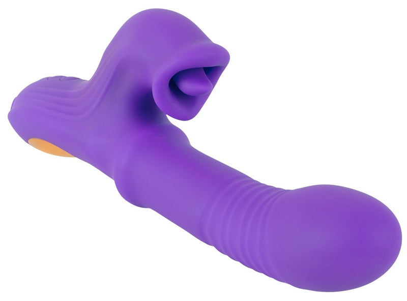 Sweet Smile Thrusting Vibrator met ring - Paars