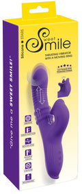 Sweet Smile Thrusting Vibrator met ring - Paars