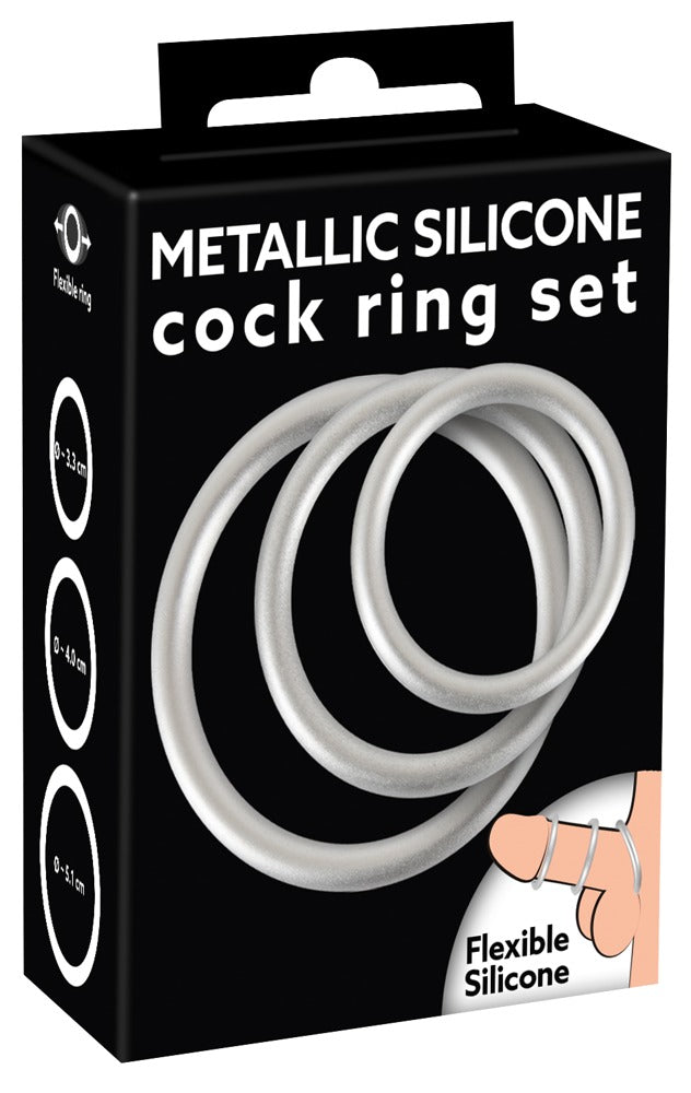 Metalen Silicone Cock Ring Set