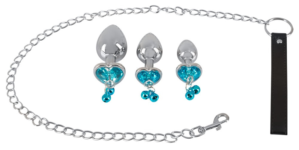 Butt Plug Set met Leiband