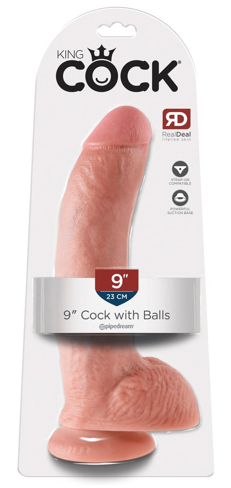 Cock 9" met ballen - King Cock - SKU: 5420080000
