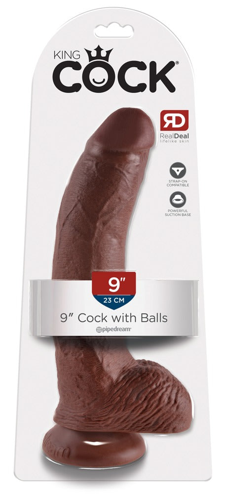 Cock 9" met ballen - King Cock - SKU: 5420240000
