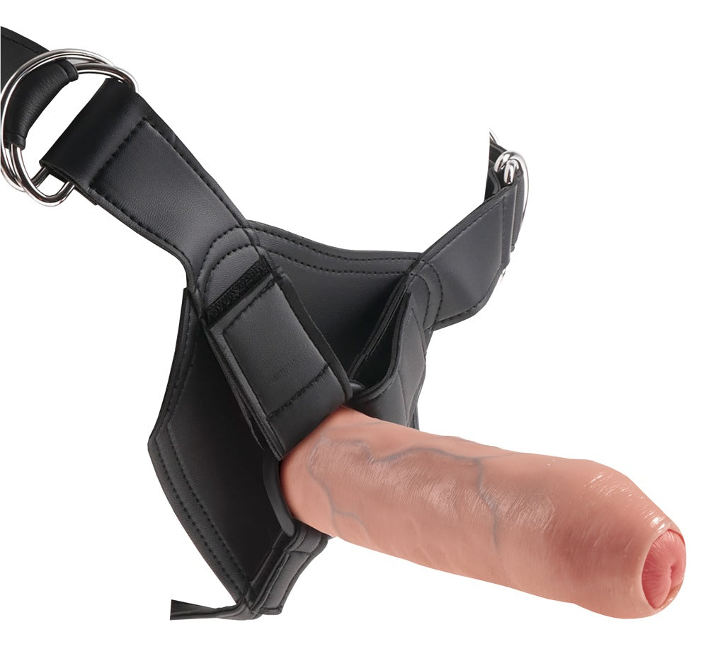 7" Ongesneden Cock met Strap-On Harnas