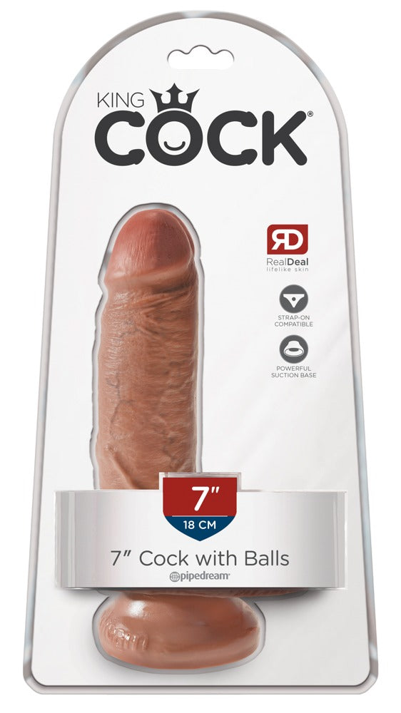 7" Dildo met Ballen - King Cock - SKU: 5445230000