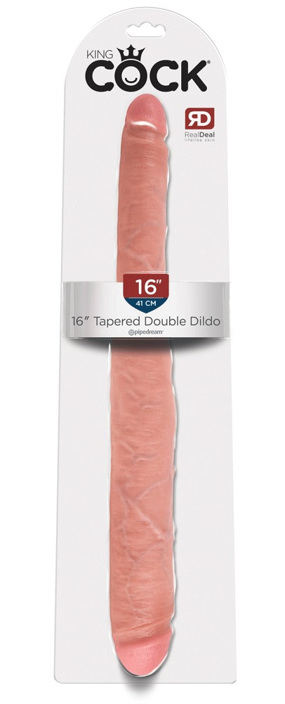 16" taps toelopende dubbele dildo