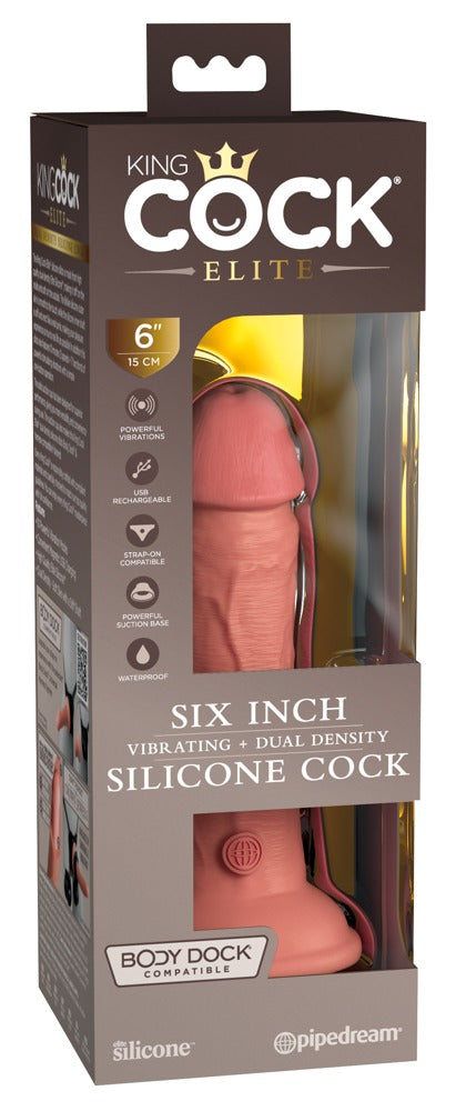 6" Vibrerende + Dubbele Dichtheid Silicone Cock