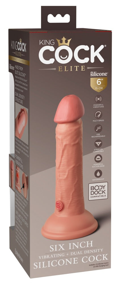 6" Vibrerende + Dubbele Dichtheid Silicone Cock