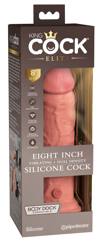 8" Vibrerende + Dubbele Dichtheid Silicone Cock