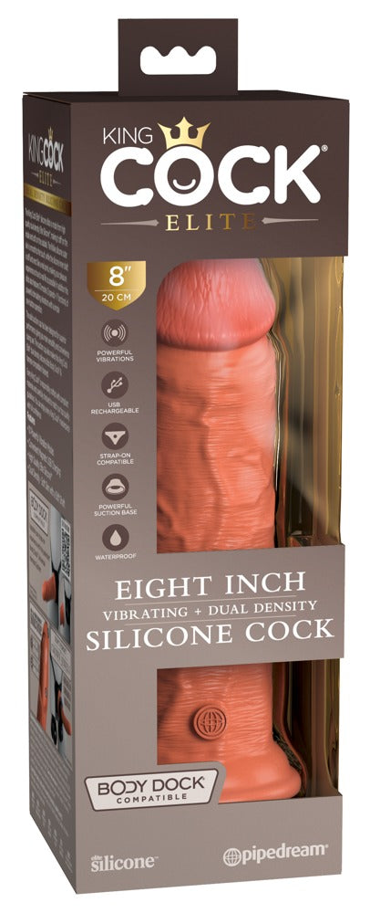 8" Vibrerende + Dubbele Dichtheid Silicone Cock