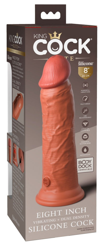 8" Vibrerende + Dubbele Dichtheid Silicone Cock