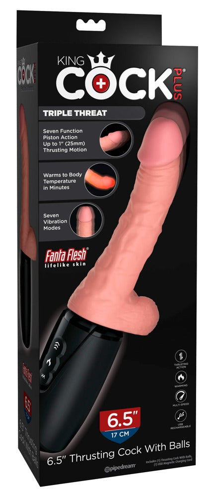 6,5" Thrusting Cock met Ballen - King Cock Plus - SKU: 5519290000