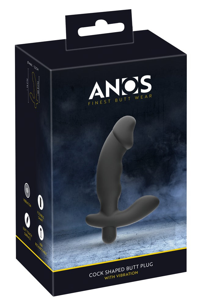 Cock-vormige buttplug met vibratie