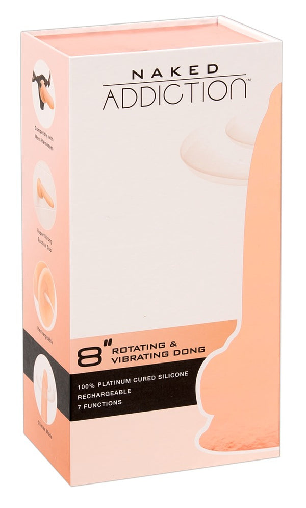 8" Roterende en Vibrerende Dong - Naked Addiction - SKU: 5537430000