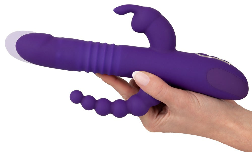Driedubbele vibrator met stuwende parel