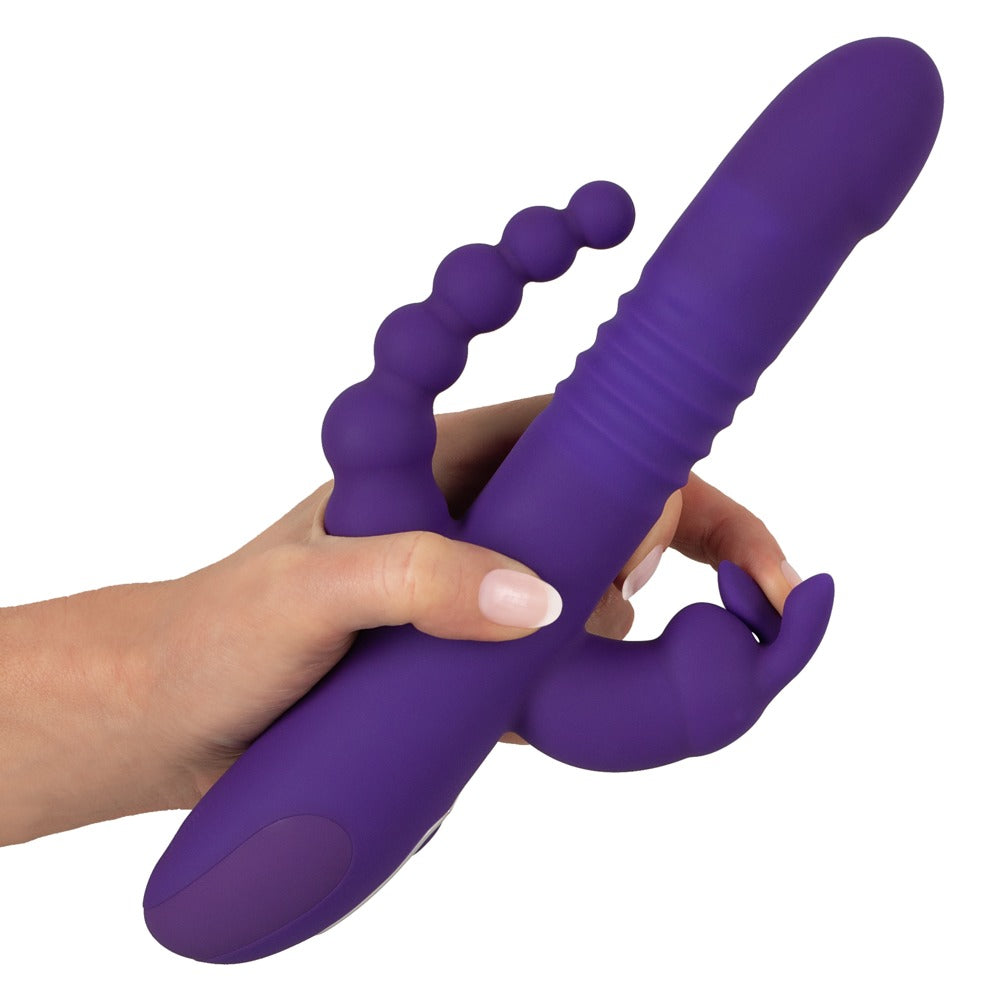 Driedubbele vibrator met stuwende parel