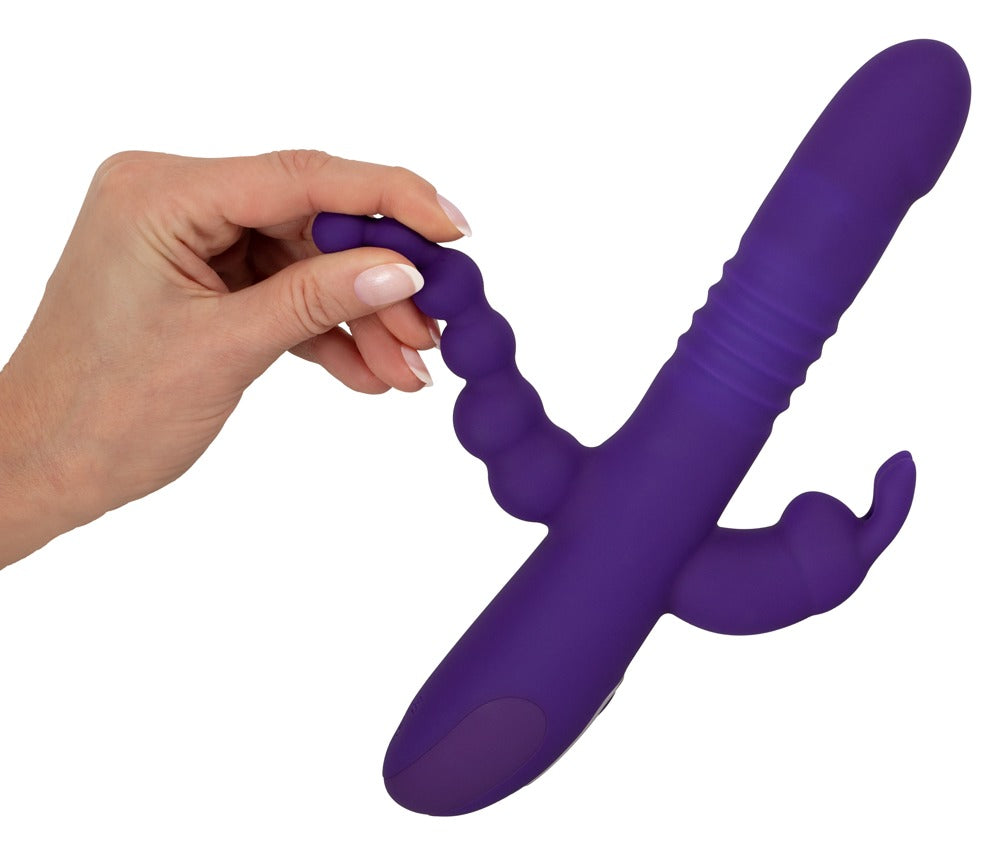 Driedubbele vibrator met stuwende parel
