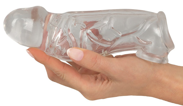 Penis Sleeve met verlenging + balring - Crystal - SKU: 5551690000