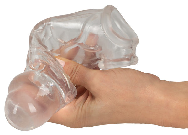 Penis Sleeve met verlenging + balring - Crystal - SKU: 5551690000