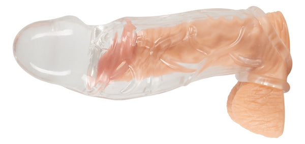 Penis Sleeve met verlenging + balring - Crystal - SKU: 5551690000