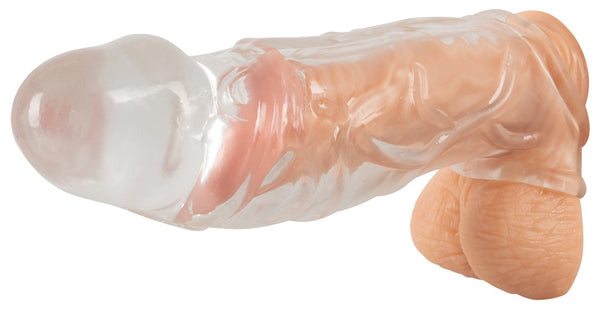 Penis Sleeve met verlenging + balring - Crystal - SKU: 5551690000