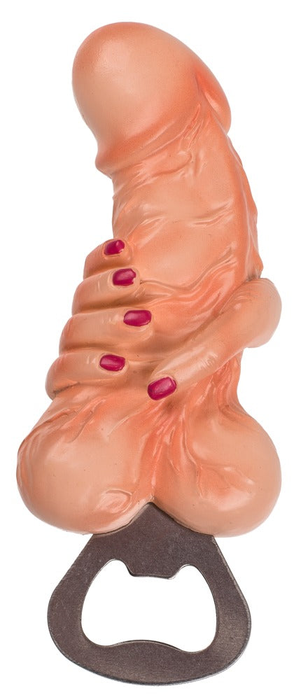 Metalen flesopener Willy + Hand - Flesopener, polyresin, metaal - IntimateRed