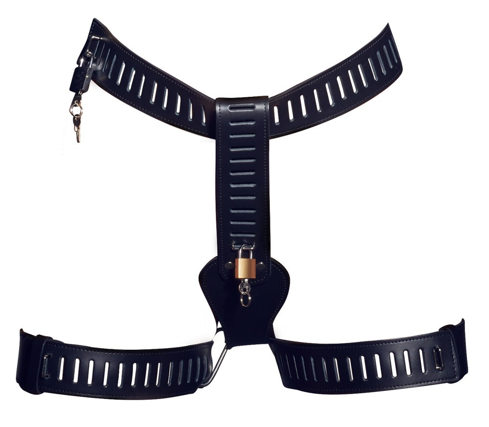 Kuisheidsgordel - String,Leer chroom-groen gelooid,metaal,Aanvullende informatie,echt leer,buffel - IntimateRed