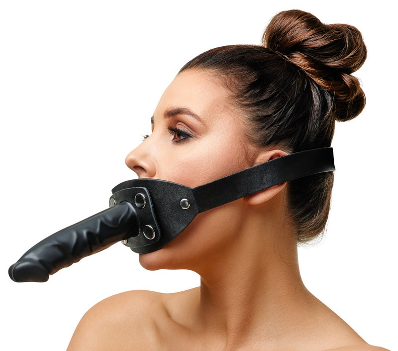 Gag - Gag,Splitleathercow,gelooidchroomvrij,polyurethaancoatingDildo/knevel,Latex - IntimateRed