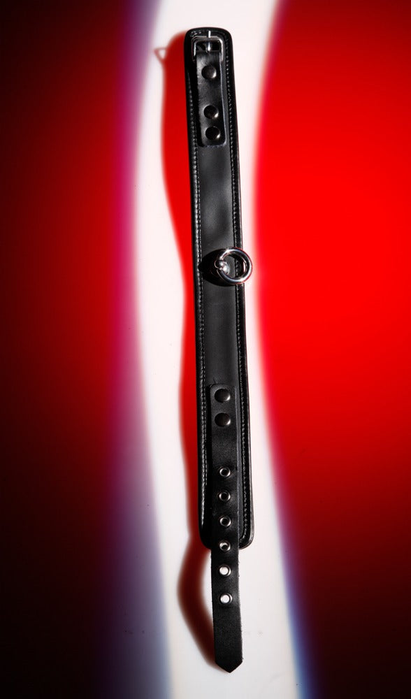 Bondage Halsband - Nekmanchet, leer chroom-vrij gelooid, metaal, - IntimateRed