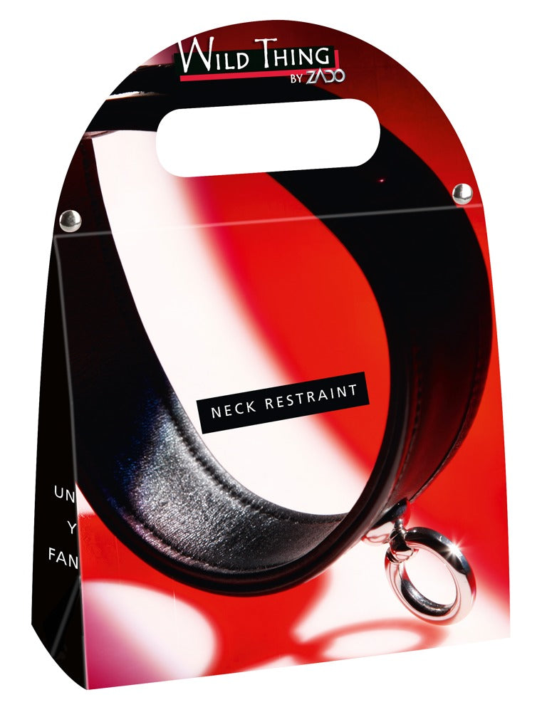 Bondage Halsband - Nekmanchet, leer chroom-vrij gelooid, metaal, - IntimateRed