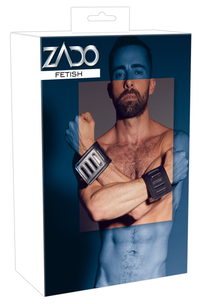 Lederen polsboeien - Handboeien,Leer, chroom-groen gelooid - IntimateRed